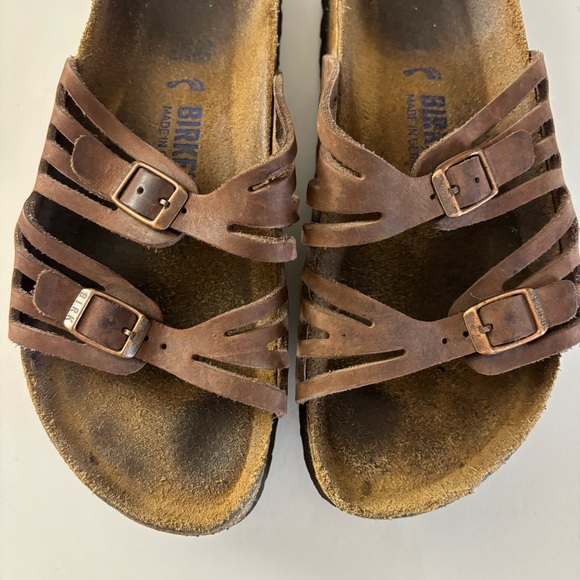 Birkenstock Women’s Brown Leather Strappy Sandals Size 9 US 40 EU shoes - Picture 3 of 9